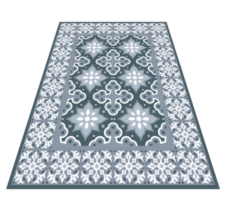 Traditional Tile bathroom vinyl rug - TenStickers