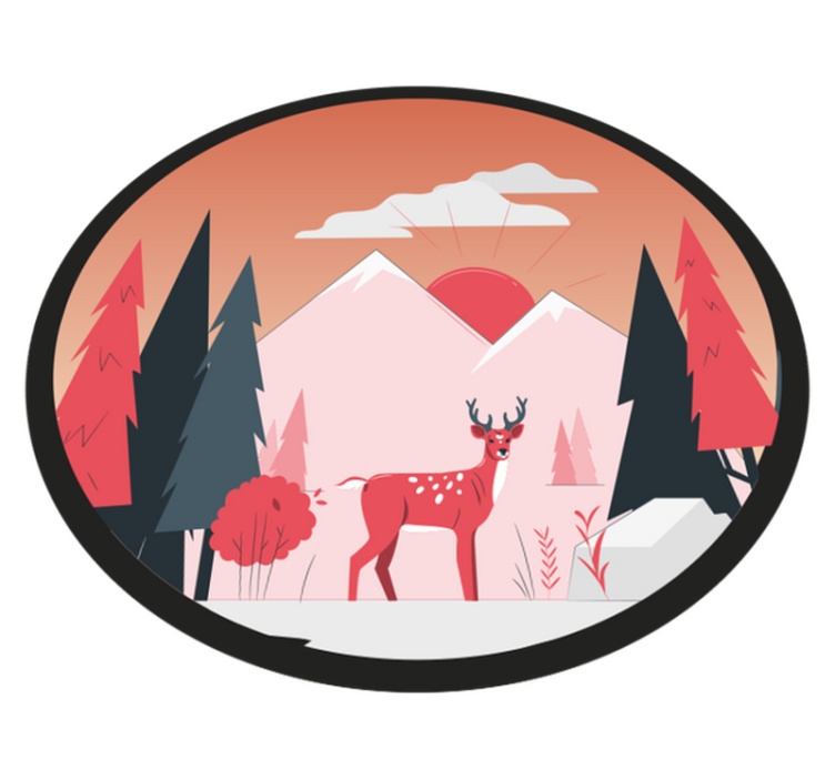 forest landscape circular rug - TenStickers