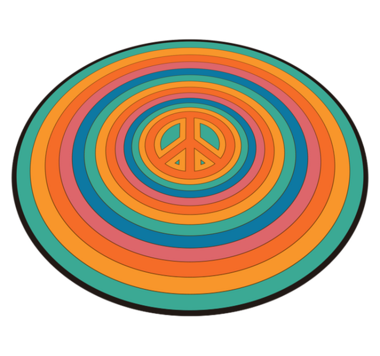 Colorful Peace Symbol teen vinyl rug - TenStickers