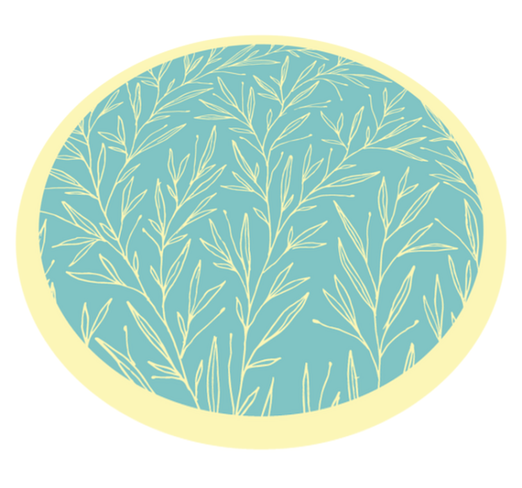 Botanical Round Motif floral vinyl rug - TenStickers