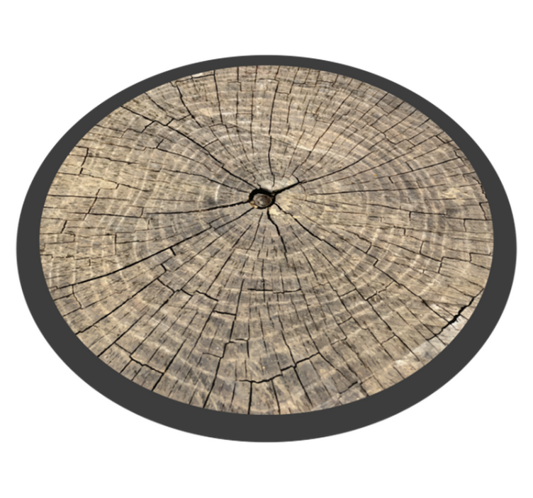 Log Cross-Section wood effect vinyl rug - TenStickers
