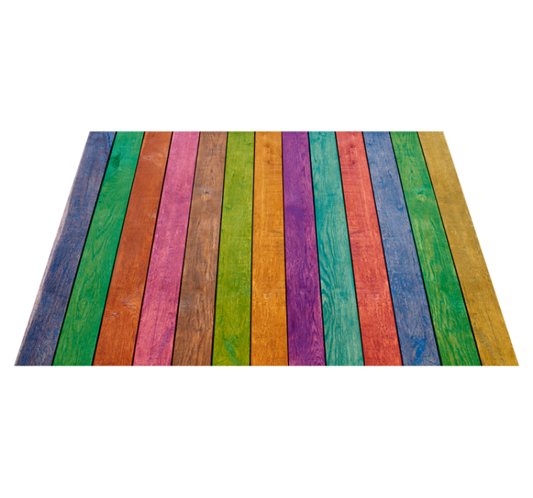 Colorful Plank Pattern wood effect vinyl rug - TenStickers