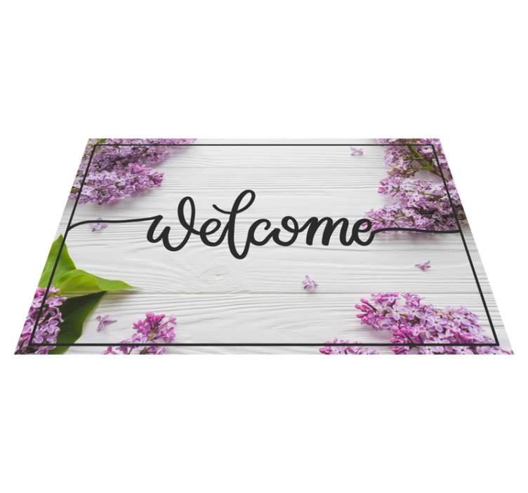 Welcome Floral Entrance custom rug - TenStickers