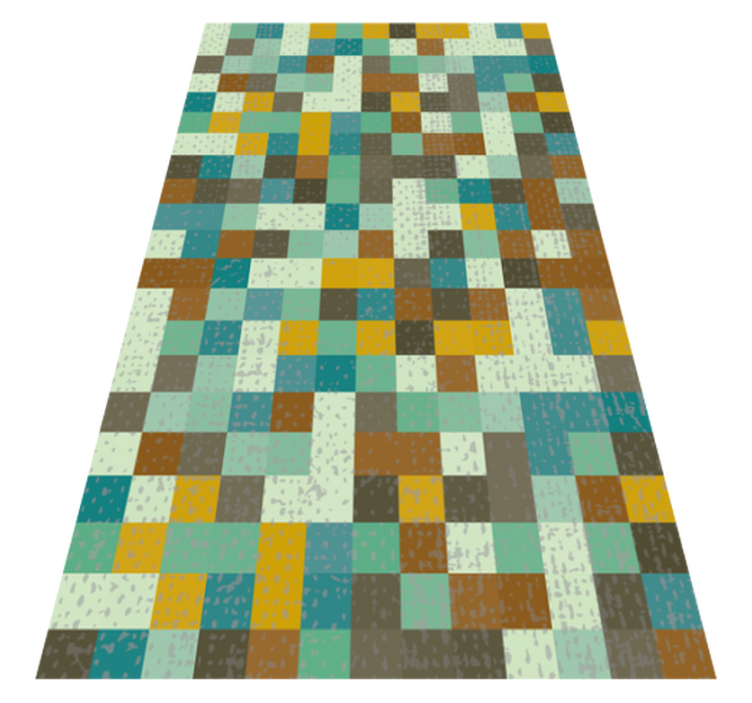 living room vinyl rug regular squares modern - TenStickers