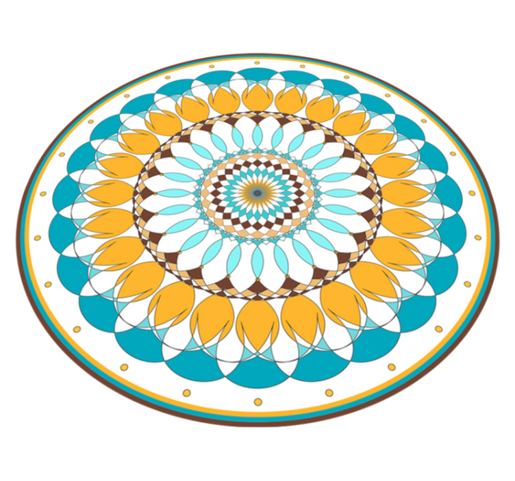 Mandala Concentric Circles mandala vinyl rug - TenStickers