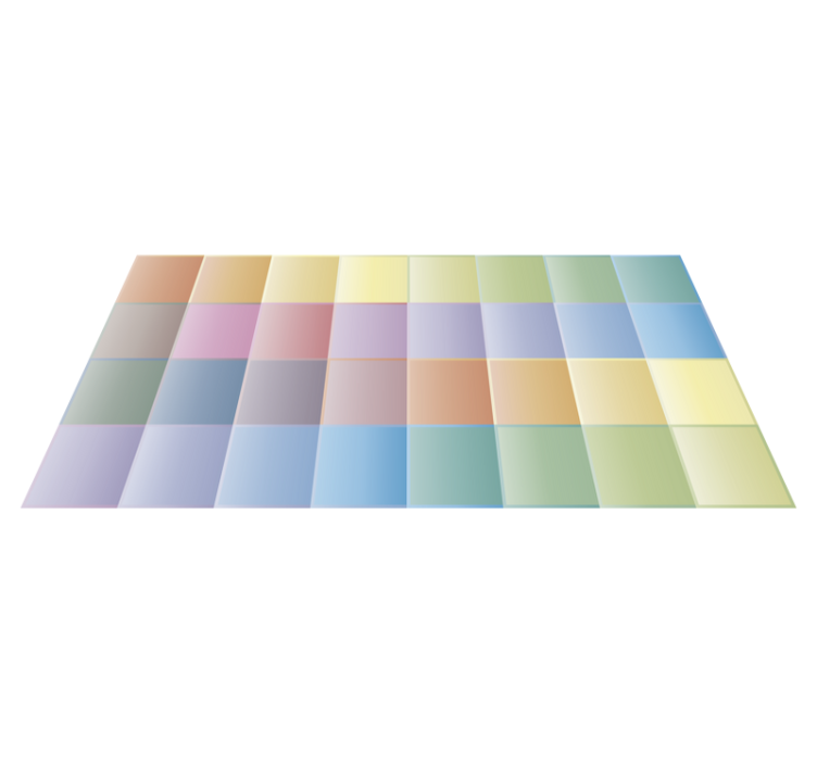 Multi-coloured Tile vinyl rug - TenStickers