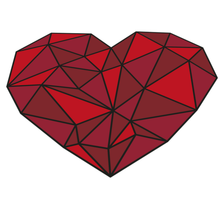 Faceted Heart geometric vinyl rug - TenStickers