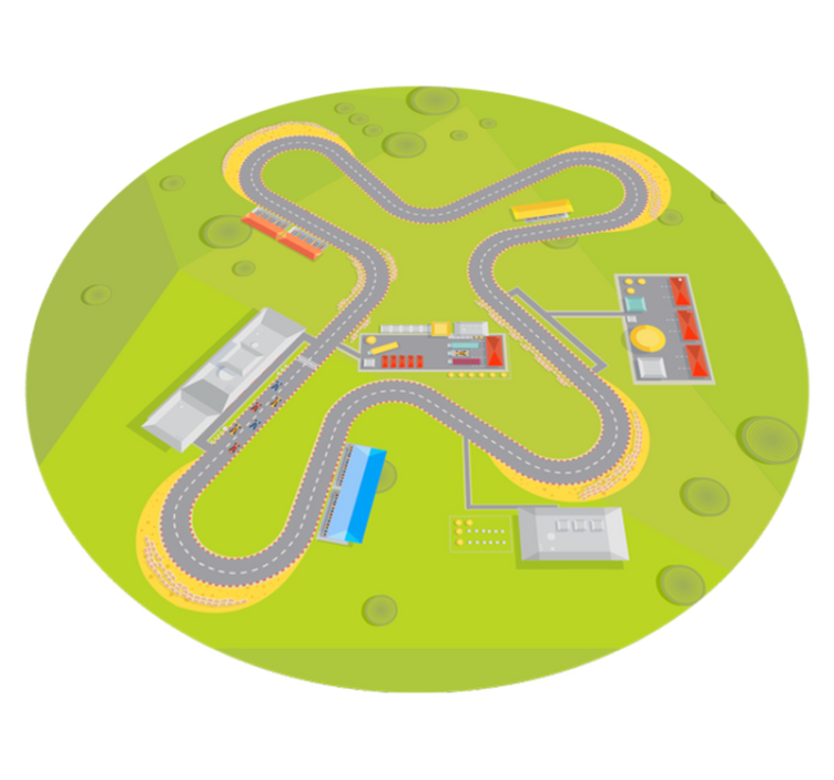 Vinyl rug circuit car road - TenStickers