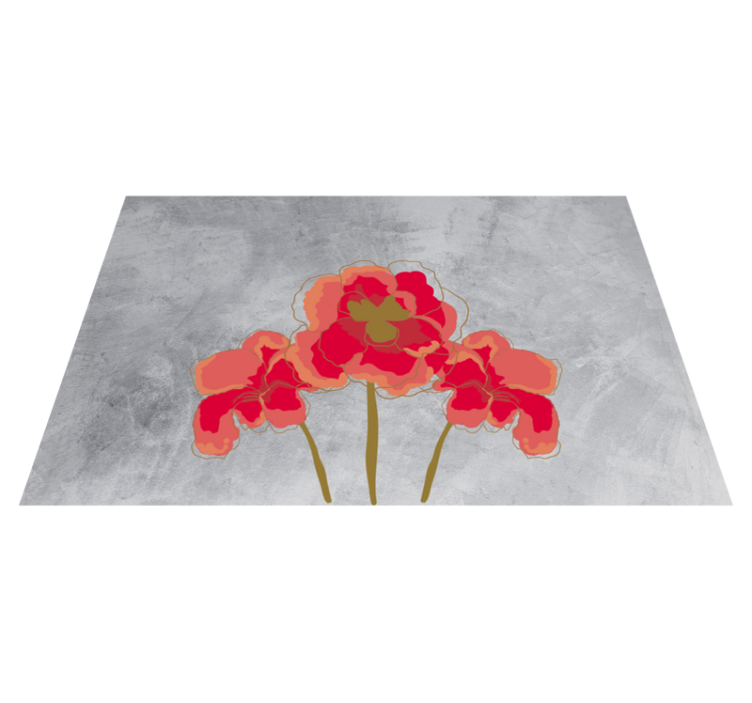 Floral Blossom Trio floral vinyl rug - TenStickers