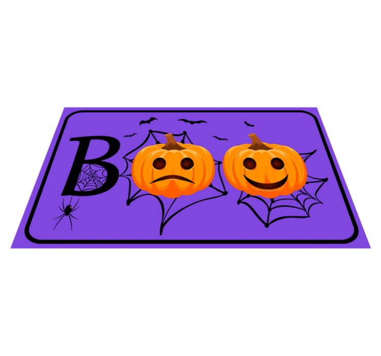 Pumpkin Spiderweb Boo halloween vinyl rug - TenStickers
