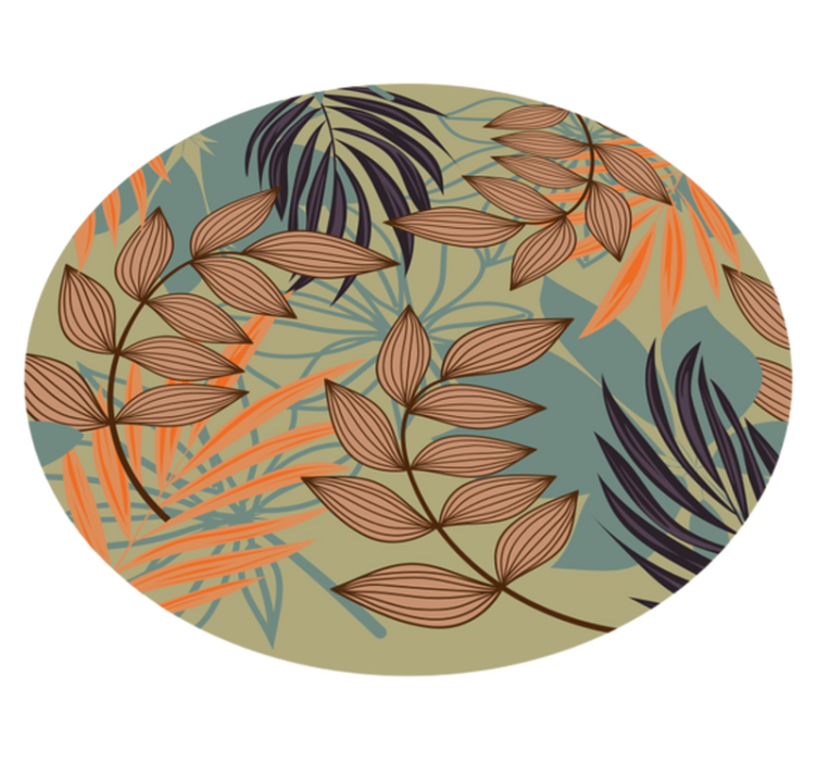 Leaves on branches floral vinyl rug - TenStickers