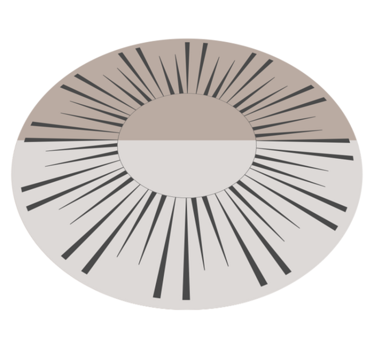 Sunburst Circular Design striped vinyl rug - TenStickers
