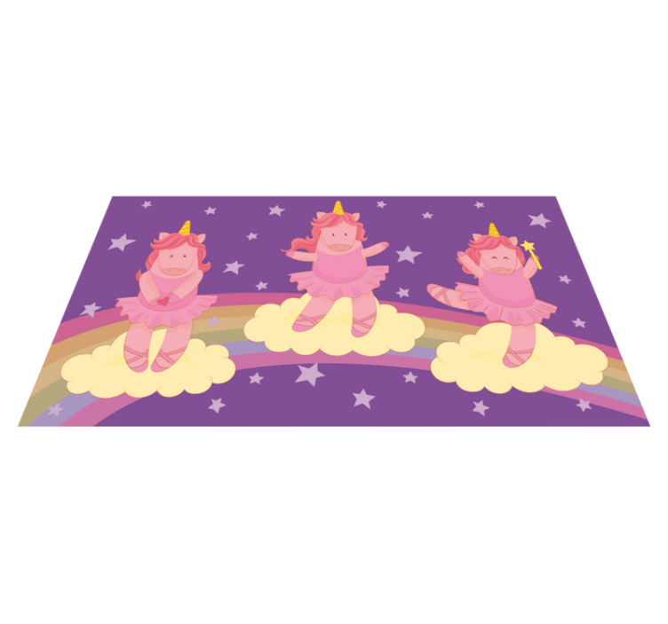 Unicorn Fantasy Dance kids vinyl rug - TenStickers