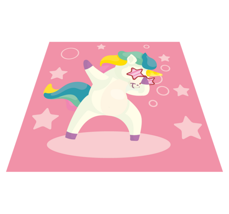Dancing Unicorn Magic kids vinyl rug - TenStickers