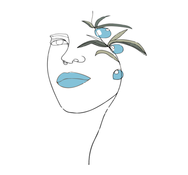 Minimalistic face sketch bedroom rug - TenStickers