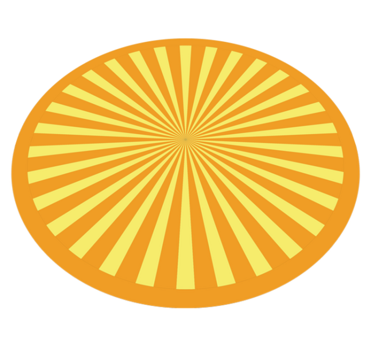 Sunburst Circular Array striped vinyl rug - TenStickers