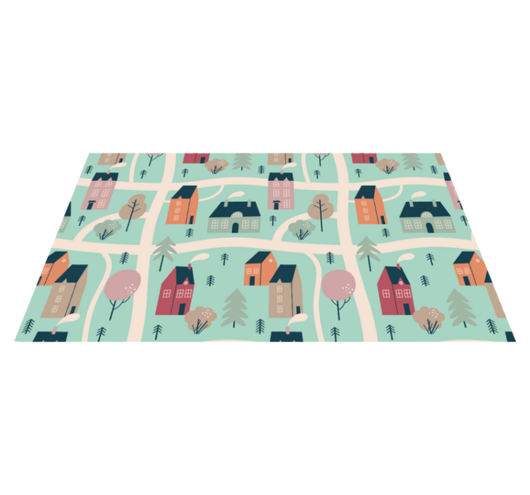 Kids Play Village kids vinyl rug - TenStickers