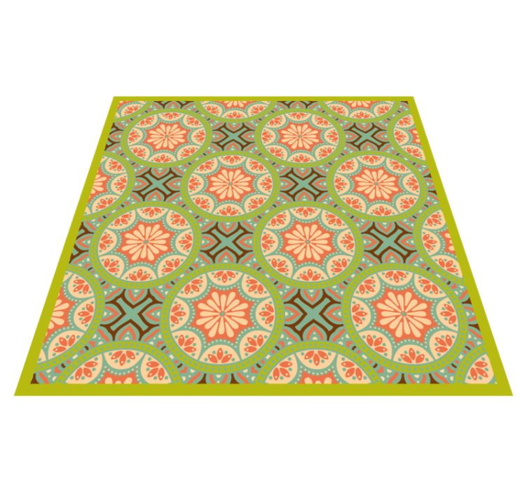 Ornate Tiled Pattern bathroom vinyl rug - TenStickers