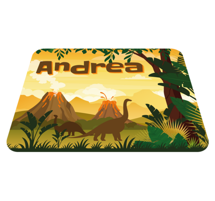 Jurassic Landscape custom vinyl rug - TenStickers