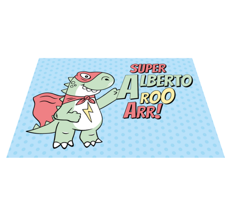 Superhero Dinosaur kids vinyl rug - TenStickers