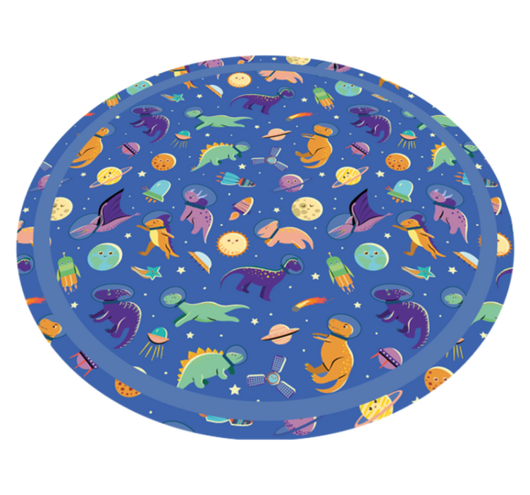Space Dinosaur Round kids vinyl rug - TenStickers