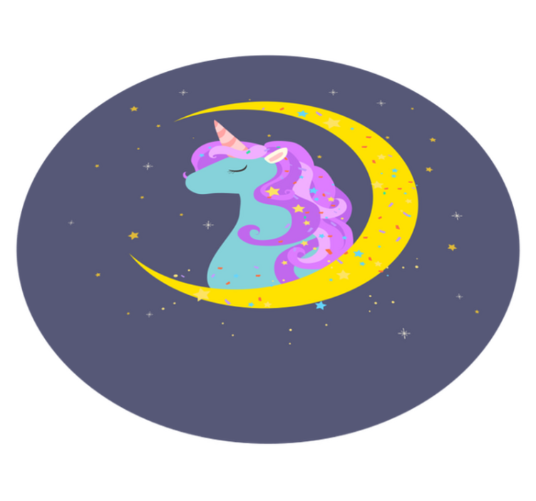 cute unicorn with stars animal rug - TenStickers
