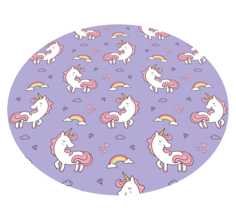 Unicorn Fantasy Pattern kids vinyl rug - TenStickers