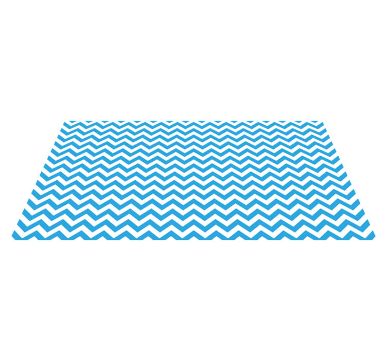 Blue zigzag pattern kitchen vinyl rug - TenStickers