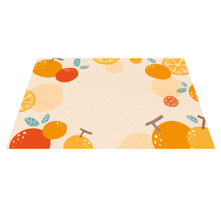 Citrus Pattern floral vinyl rug - TenStickers