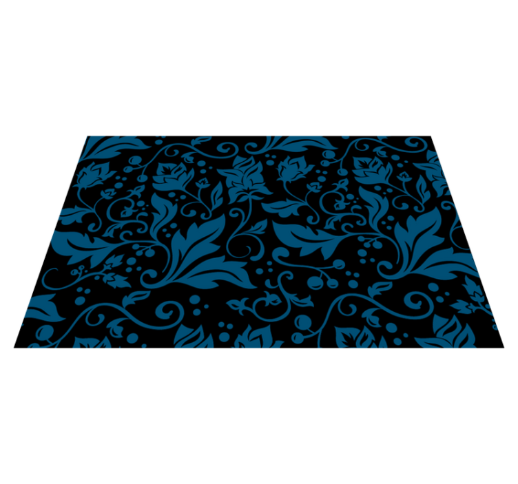 Black and Blue Vinyl rug for home office - TenStickers