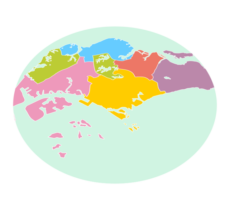 Singapore  colourful world map rug - TenStickers