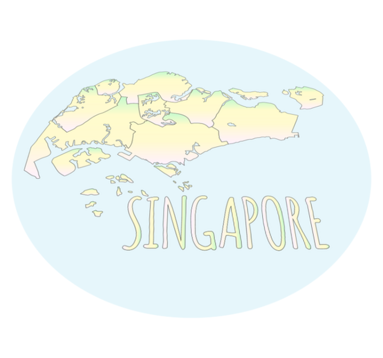 Watercolor Singapore map world map rug - TenStickers