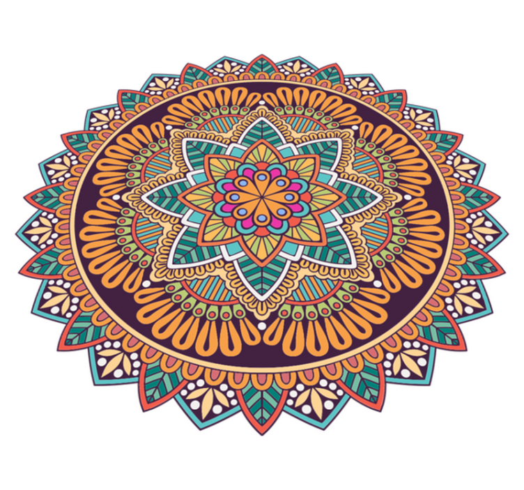 Vibrant mandala design mandala vinyl rug - TenStickers