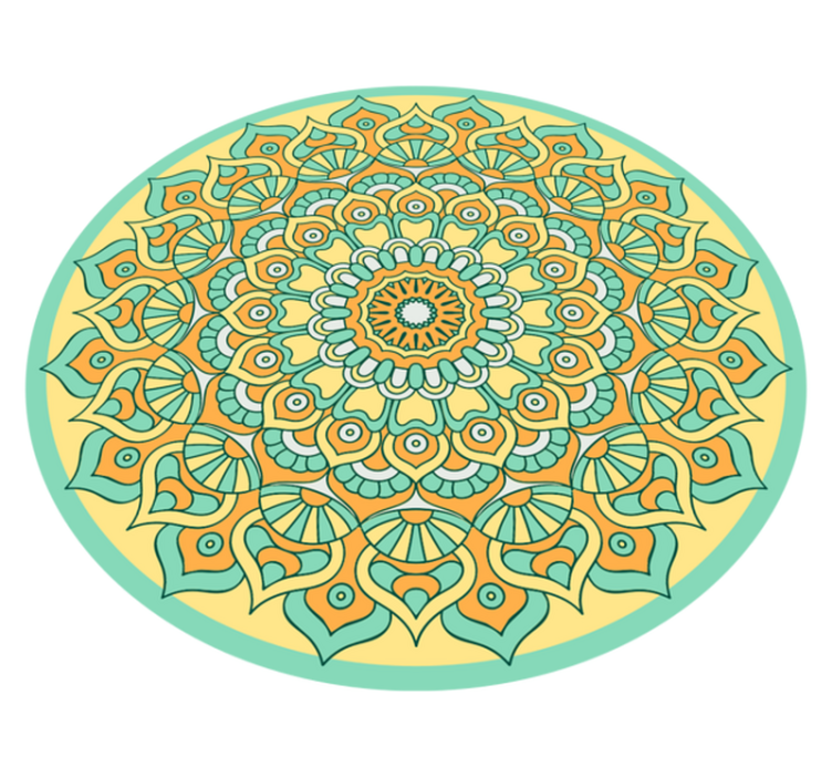 Mandala Circular Shape mandala vinyl rug - TenStickers