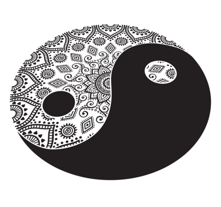 Yin Yang Symmetry mandala vinyl rug - TenStickers