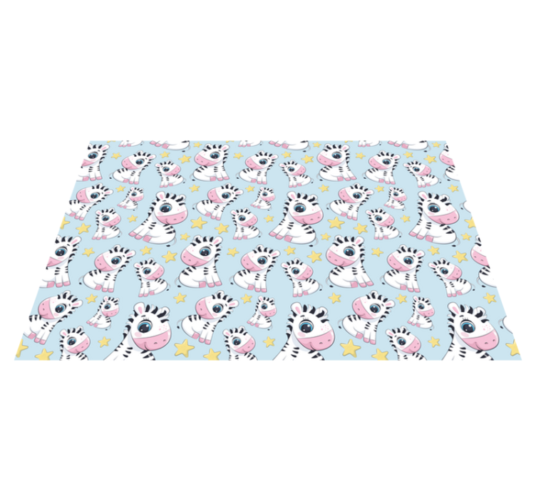 Cute Zebra and Stars kids vinyl rug - TenStickers