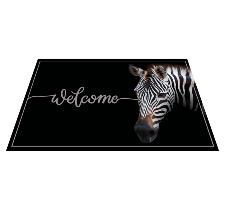Zebra Welcome Graphic custom rug - TenStickers