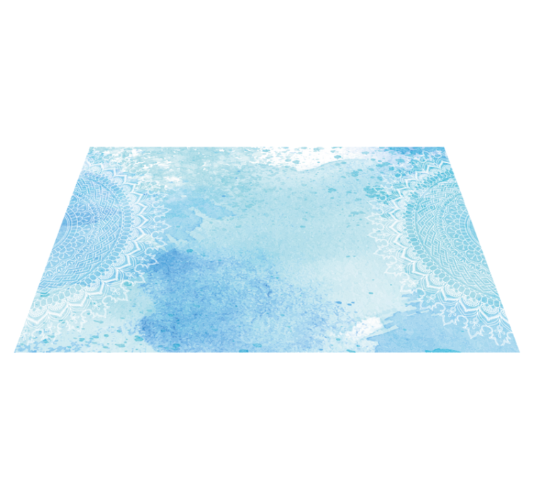 Blue watercolor mandala vinyl rug - TenStickers