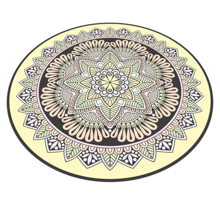 Complex Circular Motif mandala vinyl rug - TenStickers