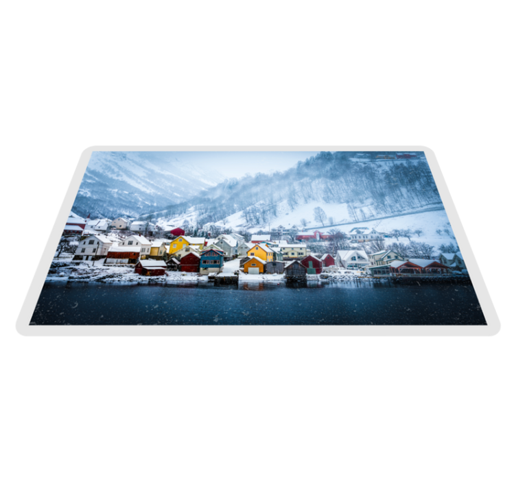 Norway fjord winter nature vinyl rug - TenStickers