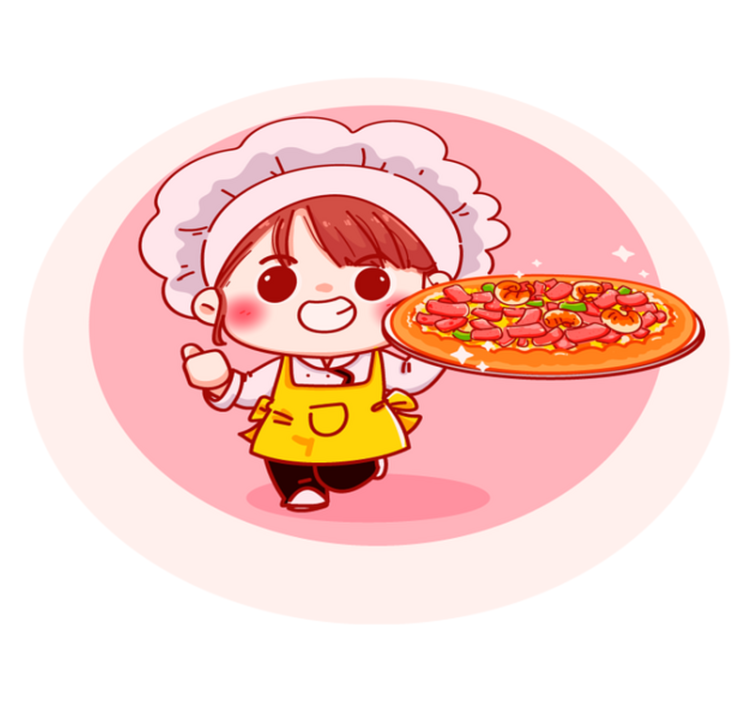 Cheerful Chef Illustration kids vinyl rug - TenStickers