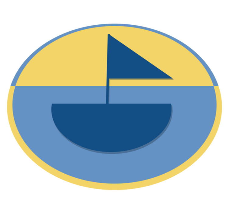 Geometric Sailboat Motif geometric vinyl rug - TenStickers