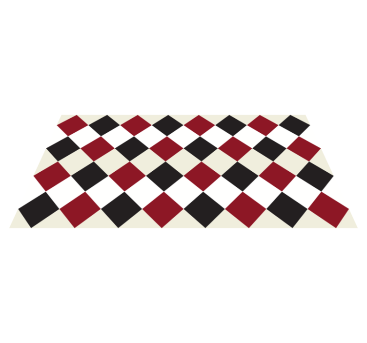 Traditional checkerboard kitchen vinyl rug - TenStickers