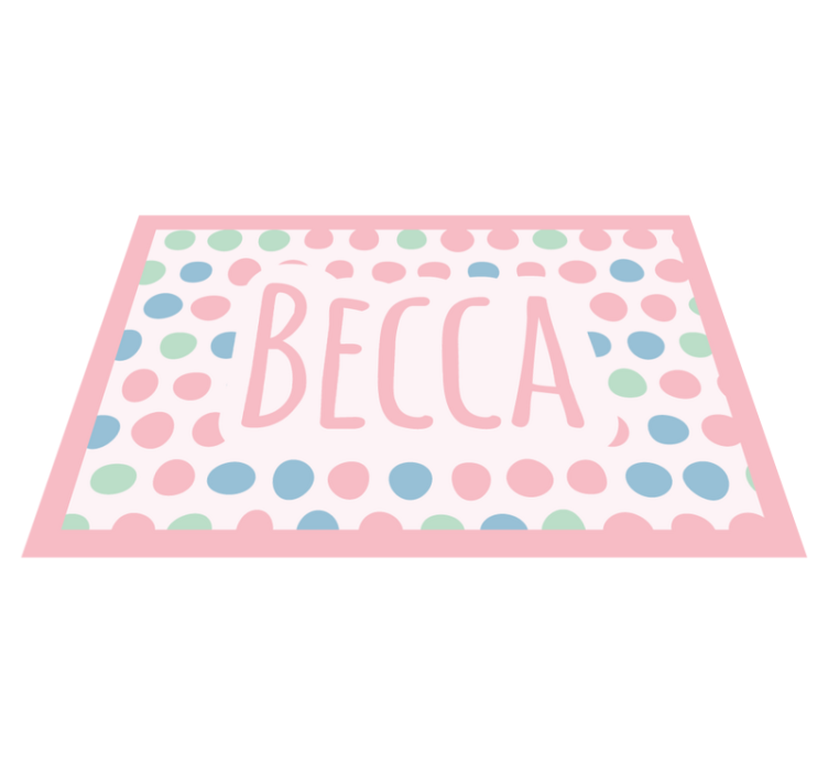 Personalized Polka Dots custom vinyl rug - TenStickers