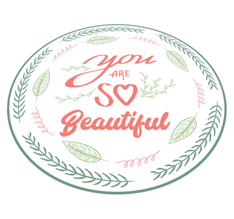 You are so beautiful floral wreath custom rug - TenStickers