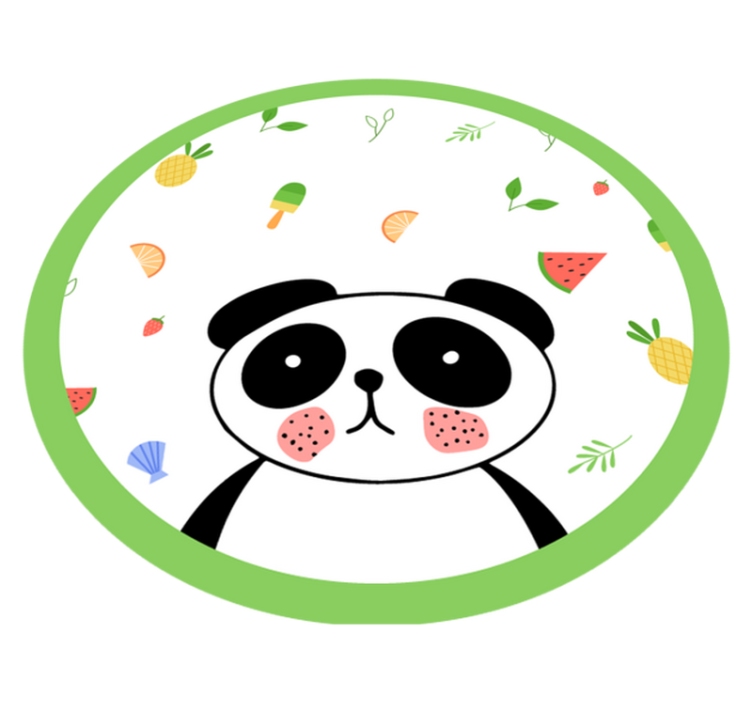 Cute Panda Circle kids vinyl rug - TenStickers
