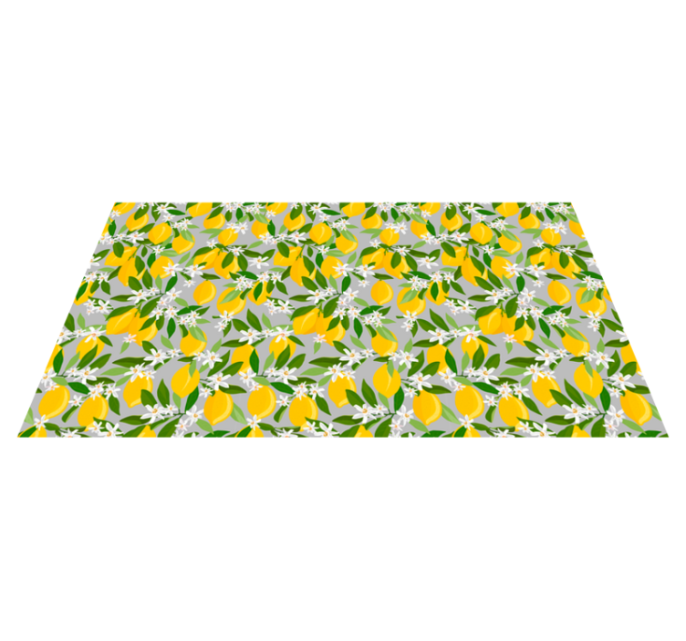 Lush citrus blossom kitchen vinyl rug - TenStickers