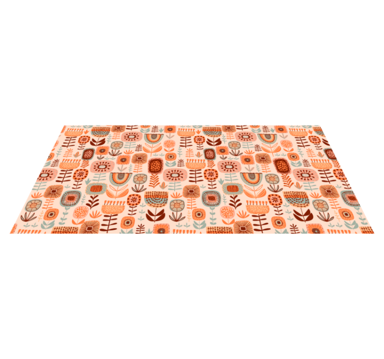 Floral vinyl rug with natural floral designs - TenStickers
