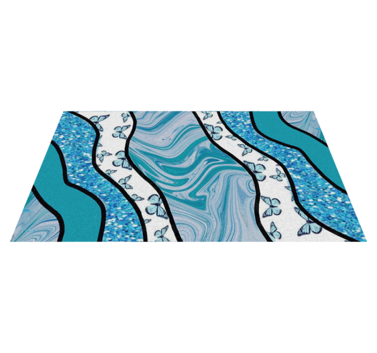 Gentle azure currents textured vinyl rug - TenStickers