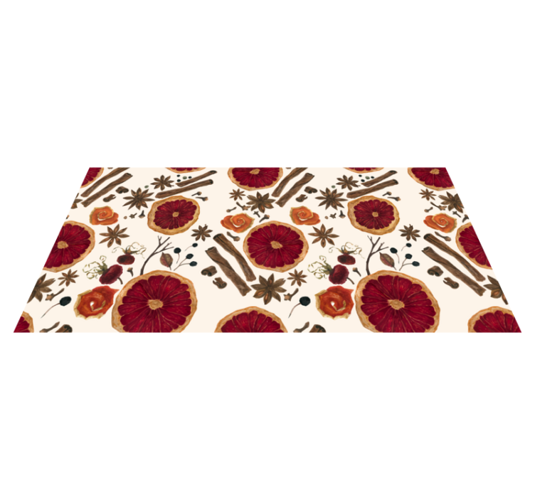 Floral Botanical Concept kitchen vinyl rug - TenStickers